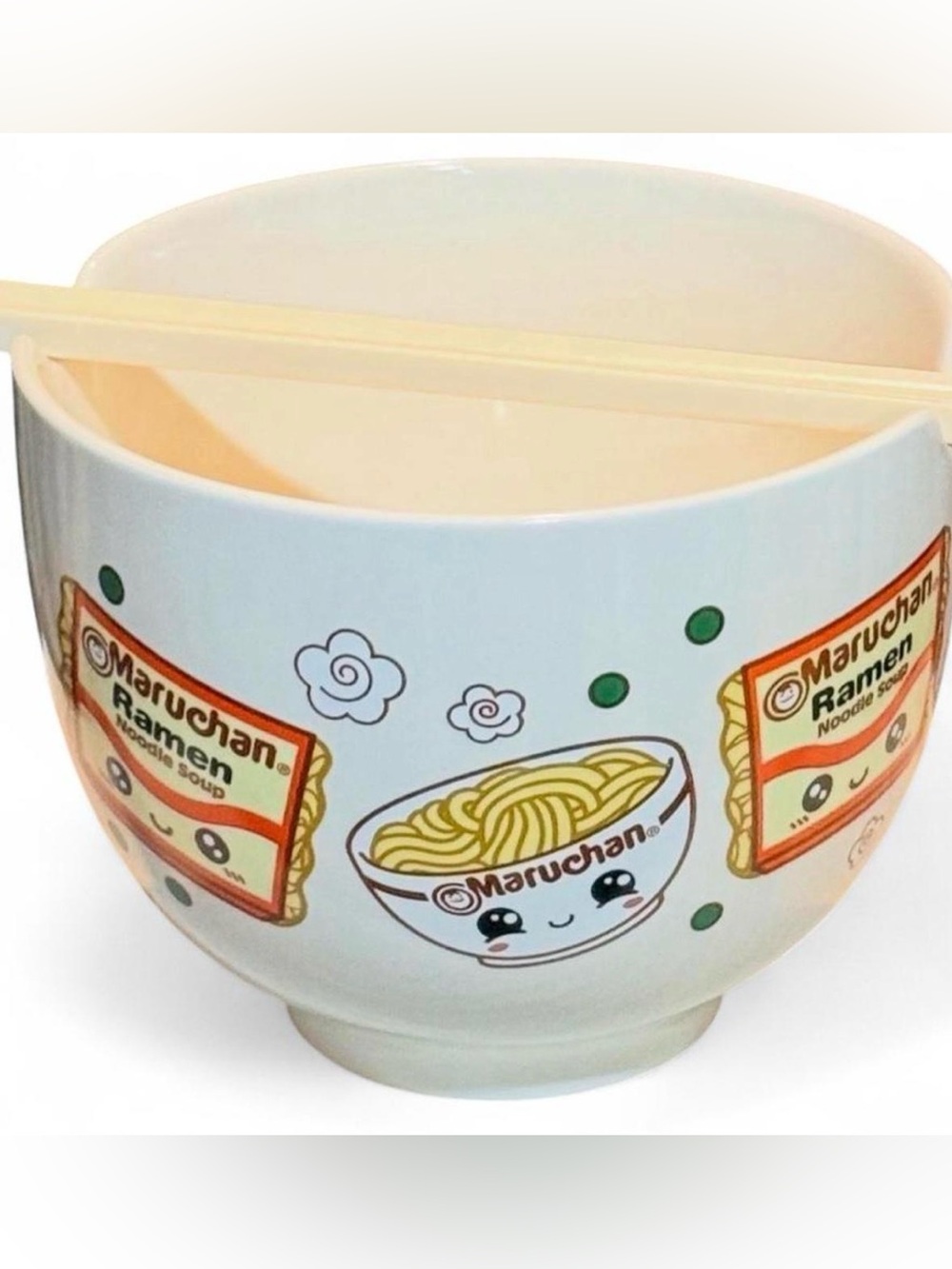 Maruchan Kawaii Ceramic Ramen Bowl Set with Chopsticks